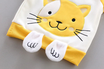 Winter Baby Boys Clothing Sets 2024 Cartoon Toddler Boys Girls Warm Hooded Coats Pants Suit Kids Thick Tracksuit Clothes Set (Stock)