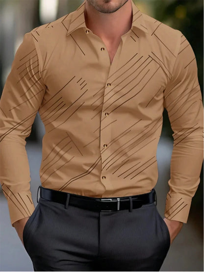 Men's long-sleeved shirt casual shirt fashion 2024 new 16 colors optional popular business oversized men's clothing (Available)