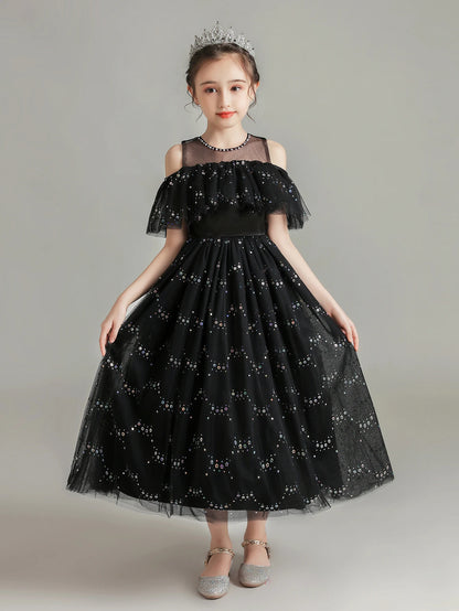 Summer Kids Party Dress Girls 5-12 Years Old Wedding Flower Girl Dress In Stock