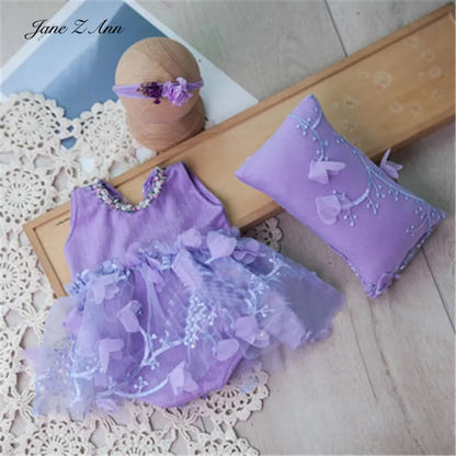 Newborn photography dress suit newborn  baby girls 100 days photo studio twins  children props clothes pillow