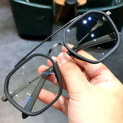 Fashion Men Sunglasses Oversized Frame Women Anti-blue Light Transparent Glasses UV400 Eyewear Flat Mirror Eyeglass