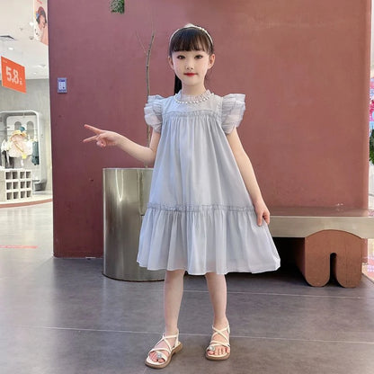 Girls Summer Dresses Solid Color Dress for Girl Sleeveless Children Dresses Casual Style Costumes for Girls 4 6 8 10 11 12 Years
