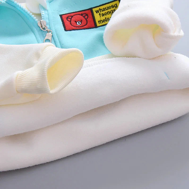 New Autumn Winter  Baby Girl Clothes Children Boys Thickened Hooded Vest T-Shirt Pants 3Pcs/Sets Toddler Costume Kids Tracksuits (Available)