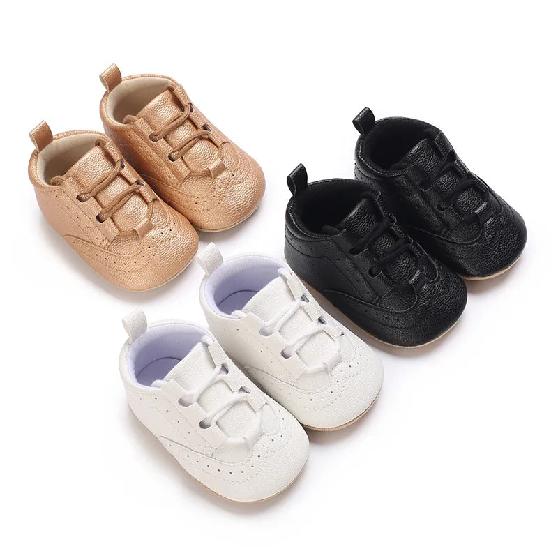 Classic Newborn Baby Shoes White Casual Shoes Boys Girls Shoes Fashion Sneakers Soft Sole Non-Slip Toddler Shoes First Walkers