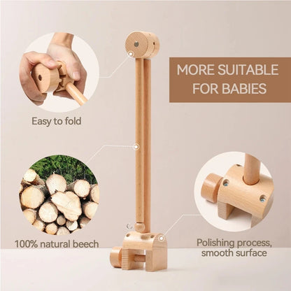 Revolving Music Box For Newborns Baby Crib Imitation Wood Color Hanging Rattle Baby Soothing Musical Toys 0-12 Months Baby Gift