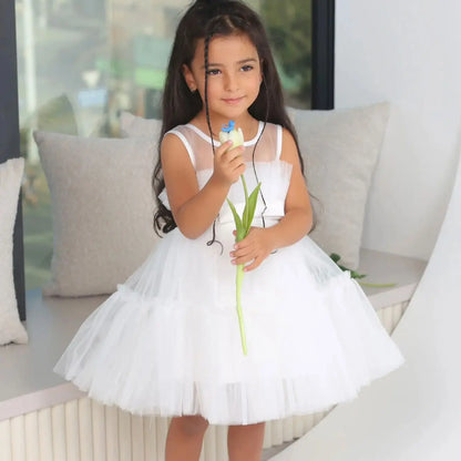 Girls Party Dress White Bridesmaid Dresses For Girls Wedding Evening Prom Gown Kids First Communiom Formal Vestidos