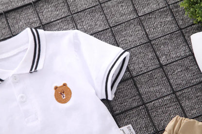 Baby Boy Clothes Summer Children Clothing Polo Shirt Sets Boys Short Toddler Sleeve T-shirt Kids Sports Suit 2pcs Cotton 1-5y (Available)