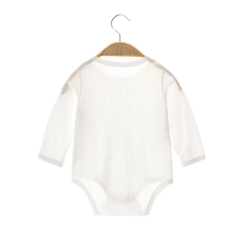 Newborn Girls Clothes 100% Cotton Baby Boy Bodysuit Long Sleeve Summer Birthday Infant Romper Solid Color Solid Baby Clothes