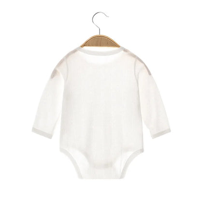 Newborn Girls Clothes 100% Cotton Baby Boy Bodysuit Long Sleeve Summer Birthday Infant Romper Solid Color Solid Baby Clothes