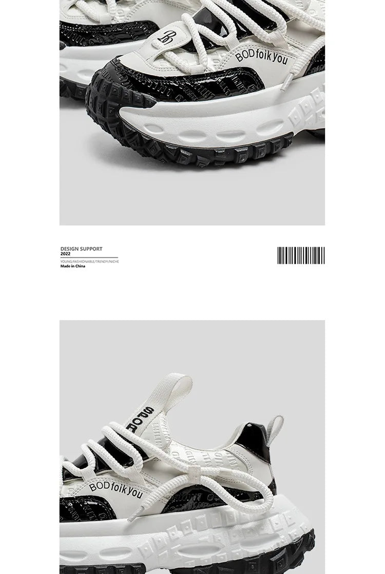 New Thick Soled Height Increasing Men's Casual Shoes 2025 Spring Color Blocked Comfortable Fashion Trend Low Cut Chunky sneakers (Available)