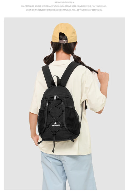 Women's Schoolbag - Ins Japanese-Style, Large-Capacity, Cute Drawstring Backpack, New Versatile Student Laptop Bag for Outdoor S
