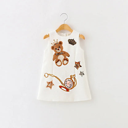 Young Children Vestidos De Fiesta Sleeveless Girls Summer Dresses Princess Girl Dresses European Style Wedding Girl Clothes