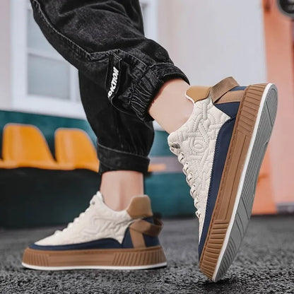 Men Sneakers Fashion Trend Luxury Brand Casual Flat Shoes Vulcanize Shoe Male Outdoors Non-slip wear-resistant Hiking Shoes 2023 (Available)