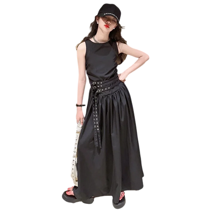 kids dresses for girls summer clothes meisjes jurk French style teenage girl sleeveless long dress vestido de princesa luxo 12