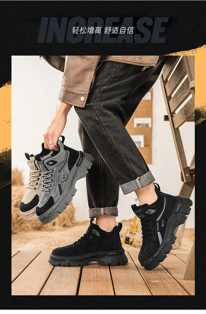 Men's Work Shoes 2025 New Breathable Slip-On Anti-Slip Wear-Resistant Casual Sports Shoes Thick Bottom Labor Protection