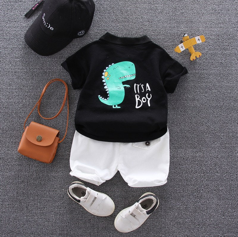 Baby Boy Clothes Summer Children Clothing Polo Shirt Sets Boys Short Toddler Sleeve T-shirt Kids Sports Suit 2pcs Cotton 1-5y (Available)