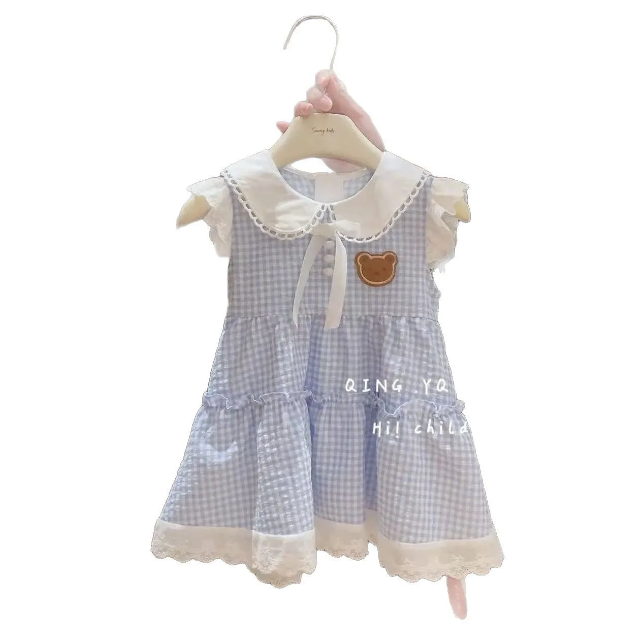 Girls' Summer Dresses Children's Foreign Dresses Fashion Trend College Style Princess Dresses in Small Children Cool Plaid