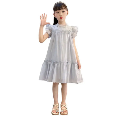 Girls Summer Dresses Solid Color Dress for Girl Sleeveless Children Dresses Casual Style Costumes for Girls 4 6 8 10 11 12 Years