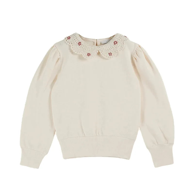 Girls' Dresses 2025 Fall New Arrivals Printed Embroidered Princess Dress Cotton Warm Girls' Jacket Peter Pan Collar Knit Sweater