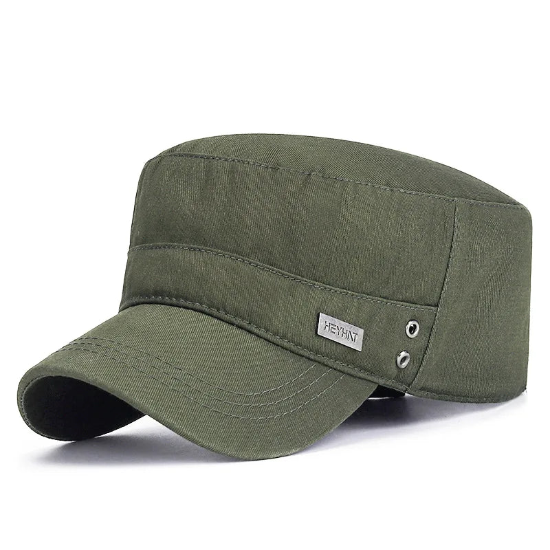 Breathable Cotton Flat Top Baseball Cap for Men Outdoor Casual Women Adjustable Sun Hat