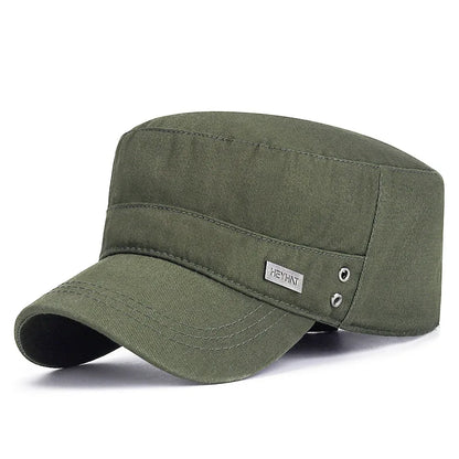 Breathable Cotton Flat Top Baseball Cap for Men Outdoor Casual Women Adjustable Sun Hat