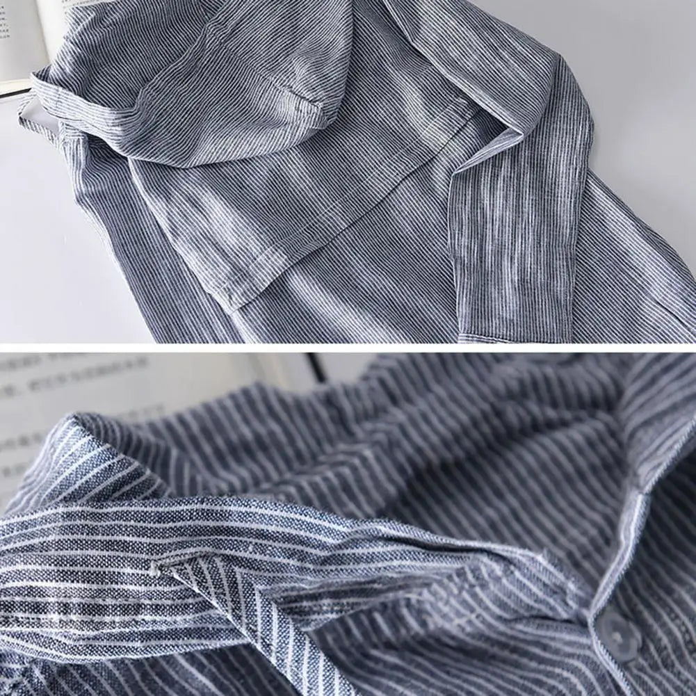 Men Summer Shirt Sun Anti UV Long Sleeve Hooded Drawstring Single breasted Soft Loose Breathable Cardigan Coat Top (Available)