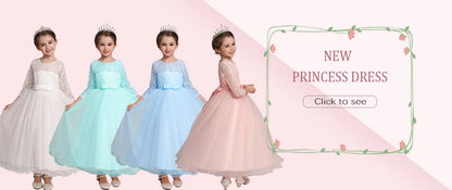 Girl's dress 4-12 years fashionable hollow out long sleeved princess dress carnival birthday wedding flower girl bridesmaid Wear