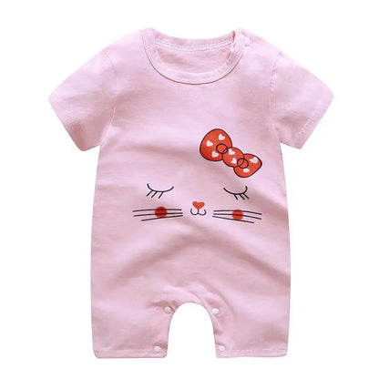 Newborn Baby Clothes Short Sleeve Romper Printed Cartoon Cute Baby Boys One-piece Clothes Toddler Jumpsuit Infantil Costume