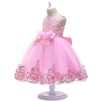 Girls Party Dresses 1st Birthday Baby Girl Princess Dress For Christening Flower White Wedding Dress Halloween Children Clothing