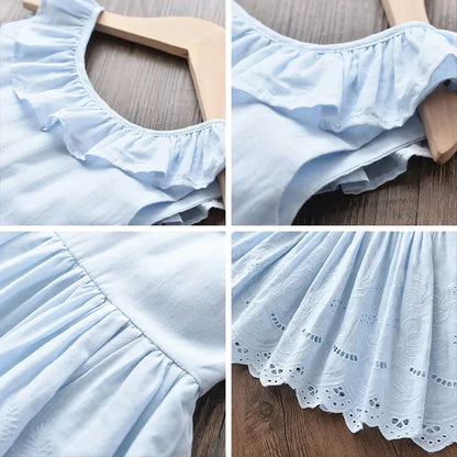 Baby Girls' Elegant Dresses 2024 New Summer Kids Party Costumes Girl Floral Princess Outfits Children Vestidos Clothing