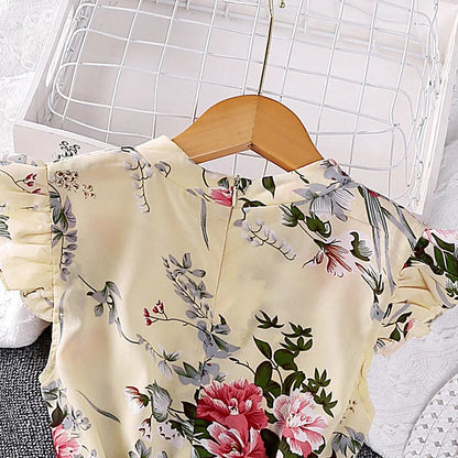 Girls Dress Summer 4-12 Years Flowers Sleeveless Fashion Elegant Little Princess Dress Birthday Dance Party Gifts Kids Clothes