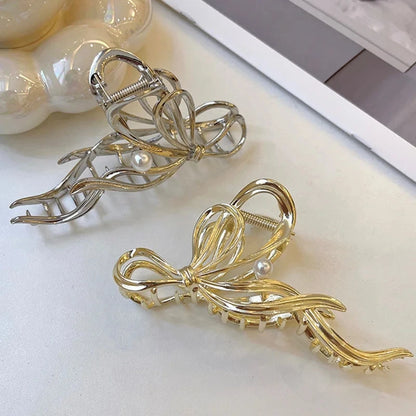 New Women Elegant Gold Silver Hollow Geometric Metal Hair Claw Vintage Hair Clip Headband Hairpin Fashion Girls Hair Accessories