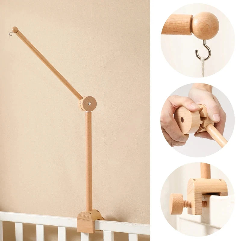 Revolving Music Box For Newborns Baby Crib Imitation Wood Color Hanging Rattle Baby Soothing Musical Toys 0-12 Months Baby Gift