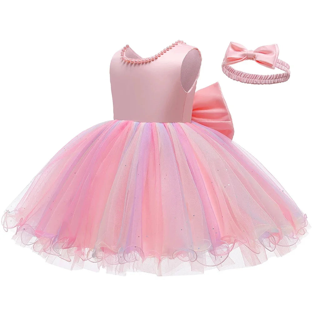 2024 Newborn Dress For Girls Kids Baptism Dresses Baby Girls 1st Birthday Wedding Princess Dress For Bridesmaids Infant Vestidos