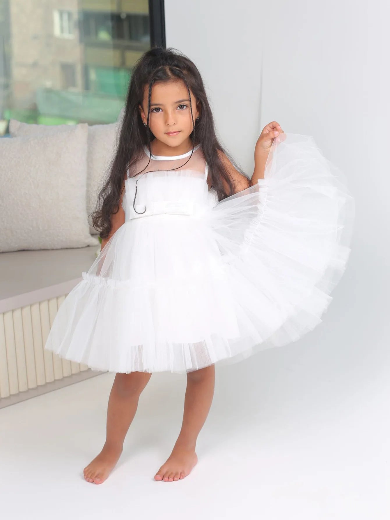 Girls Party Dress White Bridesmaid Dresses For Girls Wedding Evening Prom Gown Kids First Communiom Formal Vestidos