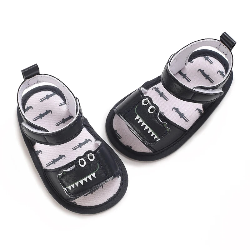 PU Cute Cartoon 0-18M Newborn Baby Boys Summer Shoes Sandals First Walkers Newborn Shoes Casual Soft Sole Sandals 4 Colors