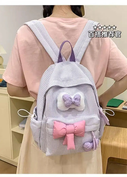 School Bag Bow Tie Schoolbag Japanese Style Instagram, College Student Backpack Fresh And Versatile Cute Backpack For Girls Gift