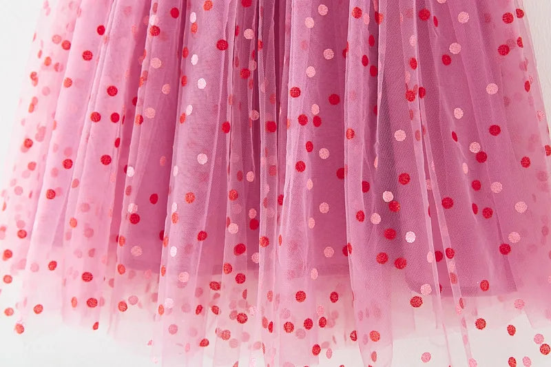 Girls Summer Dresses 2025 New Fashion Sweetheart Colorful Sequin Tulle Dress Kids Vacation Birthday Party Princess Dress