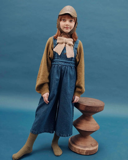 Girls' Dresses 2025 Fall New Arrivals Printed Embroidered Princess Dress Cotton Warm Girls' Jacket Peter Pan Collar Knit Sweater