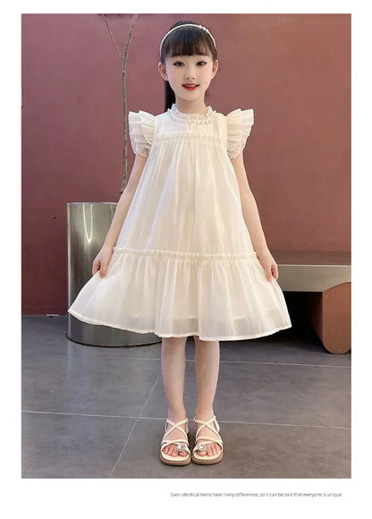 Girls Summer Dresses Solid Color Dress for Girl Sleeveless Children Dresses Casual Style Costumes for Girls 4 6 8 10 11 12 Years