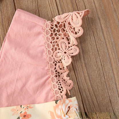 Baby Girl Dress New 2-piece Red Flower Baby Clothing Newborn Girl Lace Dress Princess Skirt Clothing 0-24M Princess Dress