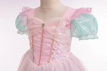 Kids Fall Dresses For Party Outfit Girl Princess Dress Costume Christmas Halloween Fancy Party Dress Sequined Splicing Mesh