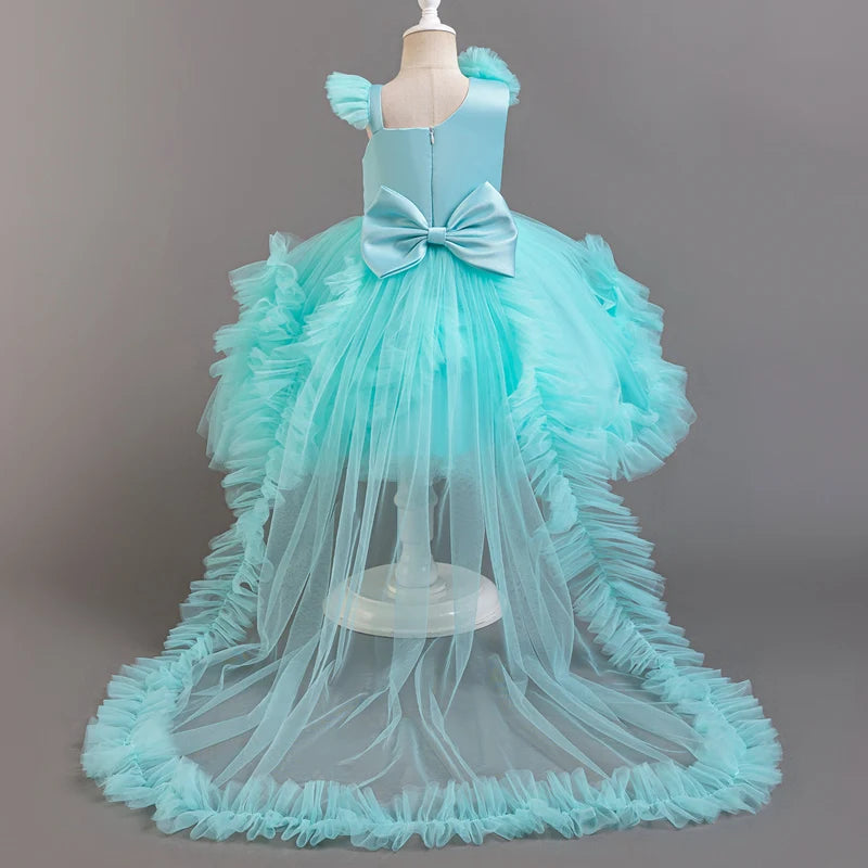 Baby Girls Party Dresses Sleeveless Eleagnt Solid Wedding Evening Ball Gown Holiday Costume Tulle Dress For Little Girl