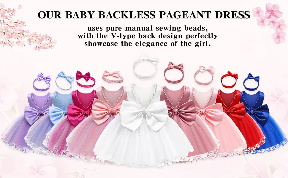 2024 Newborn Dress For Girls Kids Baptism Dresses Baby Girls 1st Birthday Wedding Princess Dress For Bridesmaids Infant Vestidos