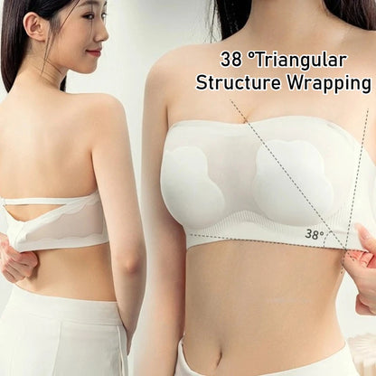 Sexy Strapless Tube Top Flower Cup Design Invisible Bras Non-marking Smooth Women Underwear Non Slip Push Up Bralette BCD Cup