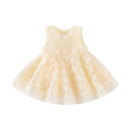 Toddler Kids Dresses for Girls Roses Flower Summer Pinafore Dress Princess Baby Clothes