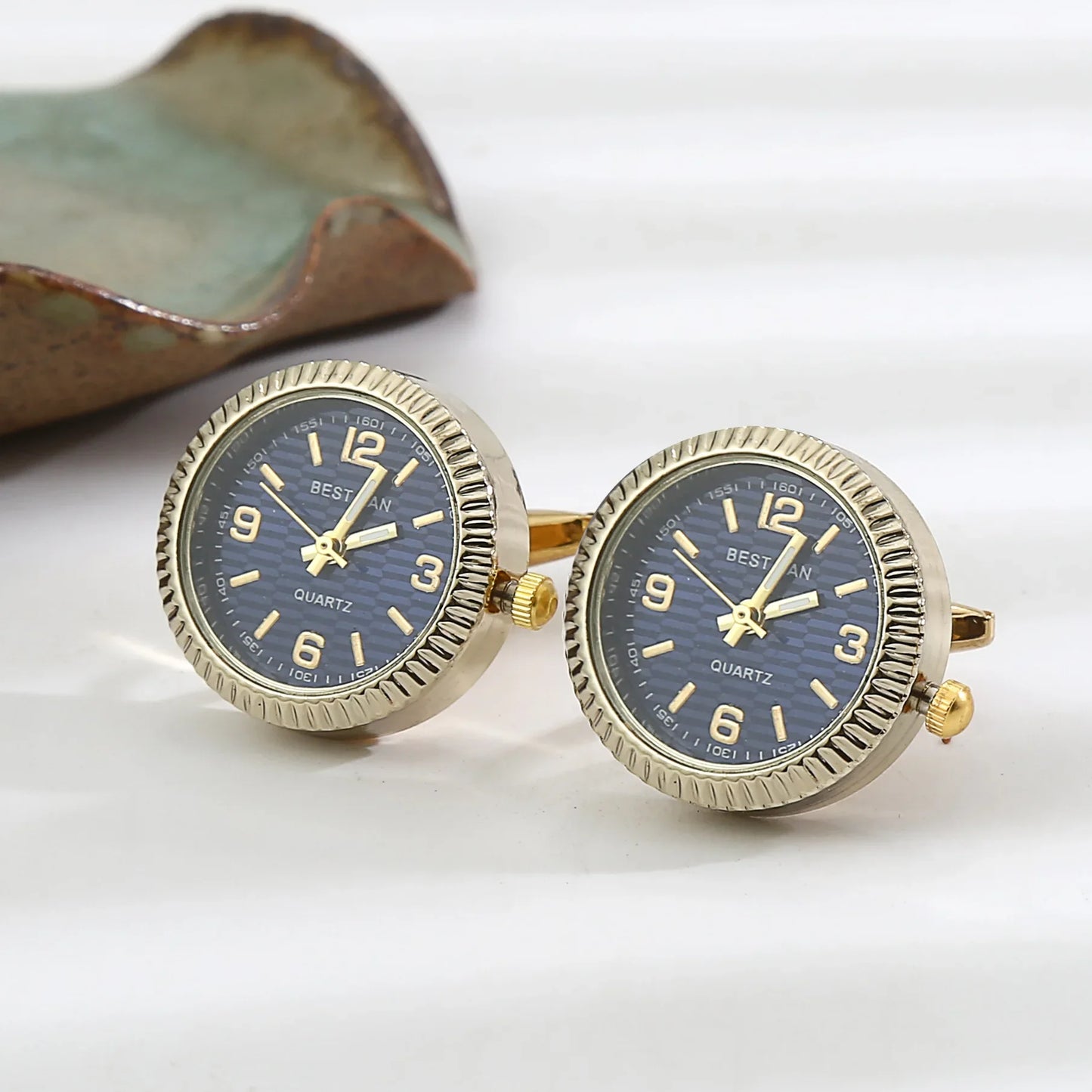 Men's French Watches Cufflinks Fashion Luxury Mens Business Wedding Shirts Accessories Gifts High-end Turnable Clocks Cuff Links