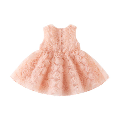 Toddler Kids Dresses for Girls Roses Flower Summer Pinafore Dress Princess Baby Clothes