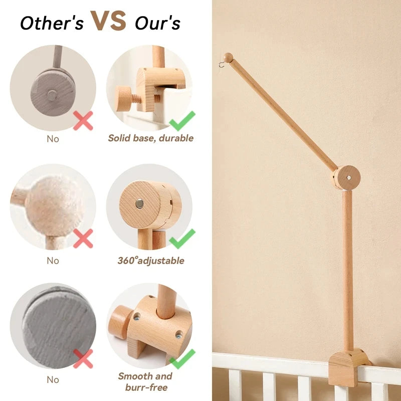 Revolving Music Box For Newborns Baby Crib Imitation Wood Color Hanging Rattle Baby Soothing Musical Toys 0-12 Months Baby Gift
