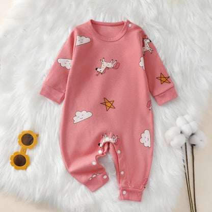 Newborn Baby Romper Autumn New 100% Cotton Girl Boy 0-18M Cute Spring Long Sleeve Soft Infant Clothes